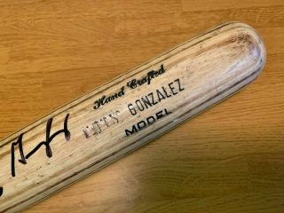 Chicago Cubs Luis Gonzalez Game Cracked Bat Autographed