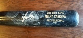 Melky Cabrera Autograph Game Cracked Bat Signed Jsa Chicago White Sox