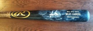 MELKY CABRERA Autograph Game cracked Bat Signed JSA Chicago White Sox 2