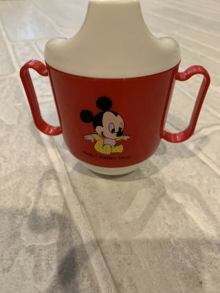 1987 Playskool Mickey Weighted Sippy Cup Vintage Disney