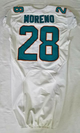 28 Knowshon Moreno Of Miami Dolphins Nfl Locker Room Game Issued Jersey