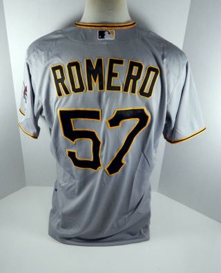 2015 Pittsburgh Pirates Deibinson Romero 57 Game Issued Grey Jersey Pitt33171
