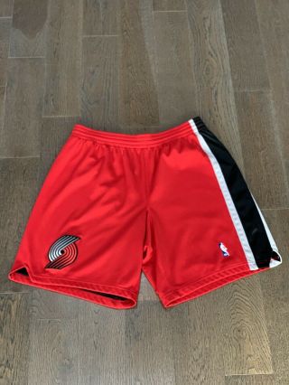 Portland Trailblazers Blazers Nba Game Worn Red Shorts Adidas 42,  2