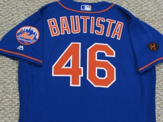 Bautista Size 46 46 2018 York Mets Game Jersey Home Blue Mlb Holo Rusty