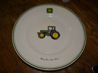 Set Of 3 Vintage Gibson John Deere Tractor Dinner Plates 11 1/4 Inch