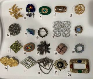 Pick A Brooch Pin - Vintage - Now - Lovely Eye Catching Rhinestones Glass Etc Bn10