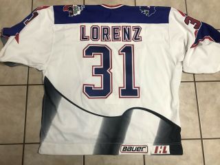 Vtg 1996 IHL All Star Pro Hockey Jersey Goalie Danny Lorenz Game Worn Bauer 58G 2