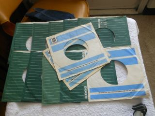 Abc 45 Record Company Sleeves Set Of 12 Vintage Vg,  Green & White