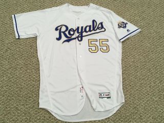 NATE KARNS size 48 55 2018 Kansas City Royals Game Jersey Issued 50 yrs patch 2