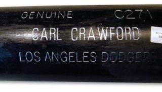 Carl Crawford Player Louisville Slugger Bat Cracked La Dodgers Ek662434