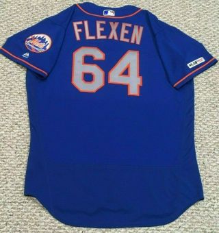 Flexen Size 48 64 2019 York Mets Game Jersey Issued Road Blue Mlb Hologram