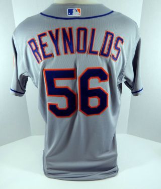 2015 York Mets Matt Reynolds 56 Game Issued Grey Jersey World Series Patch
