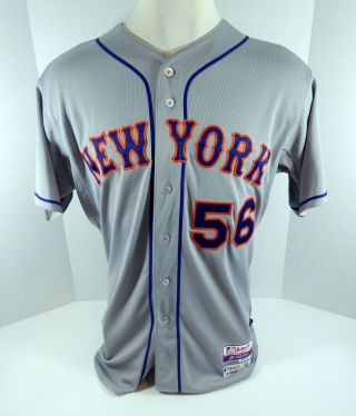 2015 York Mets Matt Reynolds 56 Game Issued Grey Jersey World Series Patch 2