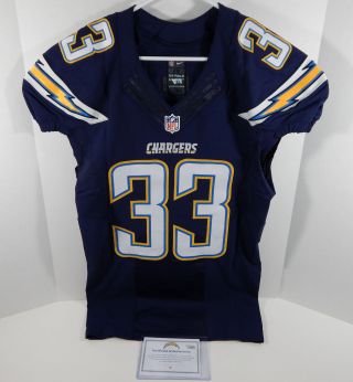 2015 San Diego Chargers Greg Ducre 33 Game Issued Navy Jersey