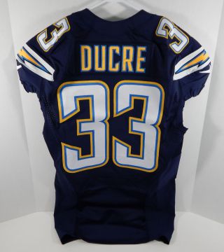 2015 San Diego Chargers Greg Ducre 33 Game Issued Navy Jersey 2