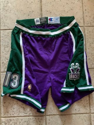 Glenn Robinson 96 - 97 Game Worn Bucks Purple Shorts,  Size 42