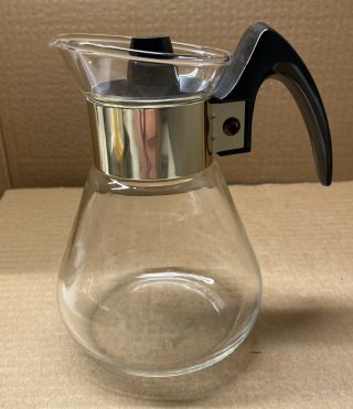Good Morning Vintage Corning 2 Cup Mini Glass Coffee Heat Proof Carafe With Lid