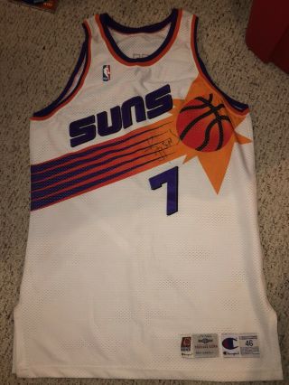 1995 - 96 Champion Phoenix Suns Kevin Johnson Signed Game Worn Jersey