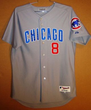 Chicago Cubs Gray 8 Mike Quade Game Worn Size 46 Mlb Baseball Majestic Jersey