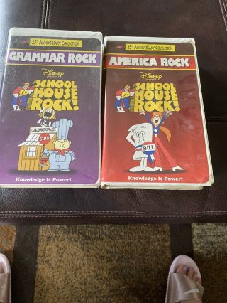 Vintage Disney School House Rock Vhs Set Of 2 Tapes America Rock Grammer Rock