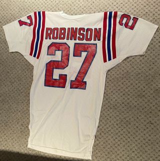 Junior Robinson 1990 England Patriots Game Worn Sand - Knit Size 36 Jersey Loa