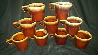 Each Vintage Hull Pottery Brown Drip Glaze Coffee Tea Mug Cup Stoneware