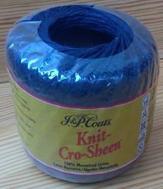 Vintage J&p Coats Knit - Cro - Sheen Mercerized Cotton Thread 150 Yards Navy Blue