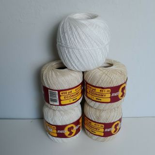 Vintage South Maid Mercerized Cotton Color 1 White 450 Yards 4 Plus Bonus Skein
