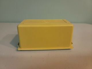 Vintage Tupperware Butter Dish/keeper Harvest Gold Cover Almond Base 637 - 12