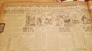 Bounded 1919 Chicago Black Sox - Reds World Series Newspapers,  October 2nd - 9th