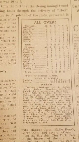Bounded 1919 Chicago Black Sox - Reds World Series newspapers,  October 2nd - 9th 2