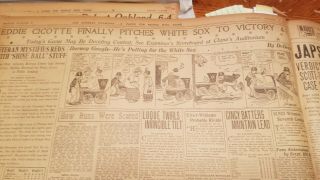 Bounded 1919 Chicago Black Sox - Reds World Series newspapers,  October 2nd - 9th 3
