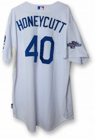 Rick Honeycutt Team Issue Jersey Dodgers Home White 2013 Play - Off 40 Ek645307