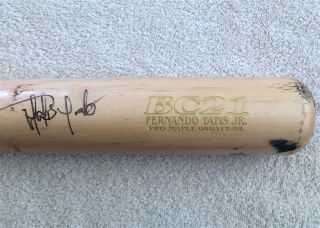 2017 Game Autographed Fernando Tatis Jr Zinger Cracked Bat Padres Tin Caps