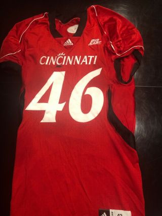 Game Worn Adidas Cincinnati Bearcats Football Jersey Size 42 46 MEADOR 2