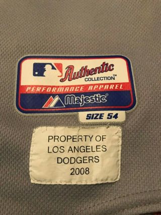 2008 Jonathan Broxton Los Angeles Dodger Game Worn Jersey Size 54 50 - Year Patch