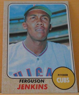 1968 Topps Vintage Baseball Ferguson Jenkins Chicago Cubs Baseball Card 410
