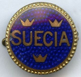 Sweden Patriotic Suecia Vintage Badge Pin 15mm