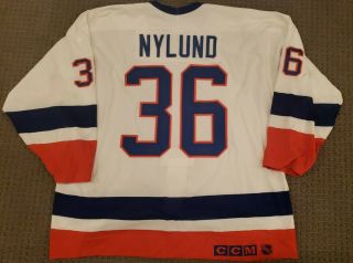 Gary Nylund York Islanders 1989 - 90 Game Worn Ccm White Home Jersey