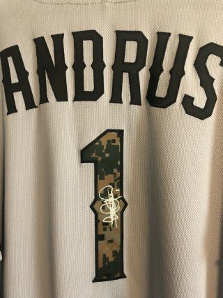 Elvis Andrus Game Worn Texas Rangers Signed Jersey Memorial Day 2016