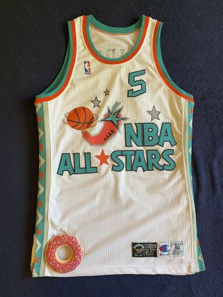 Vintage 100 Authentic Jason Kidd 1996 Nba All - Star Game Issued Pro Cut Jersey