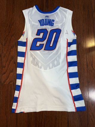 Brandon Young Game Worn Depaul Blue Demons White Jersey 2012 - 2013 Size 46