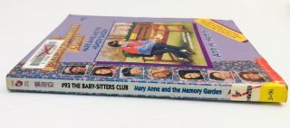 BabySitters Club Book Mary Anne Memory Garden Ann M Martin Vtg Paperback 93 3