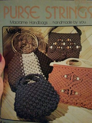 Purse Strings Macrame Handbags Liz Miller Rose Brinkley Vintage Pattern Book