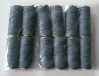 Slate Blue 9 Vintage 12 Lemar Textile Vat Dyed Looping Thread Chain Spools