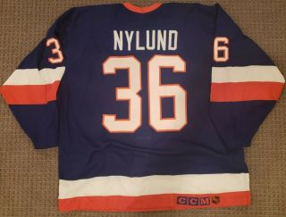 Gary Nylund York Islanders 1989 - 90 Game Worn Ccm Blue Away Jersey