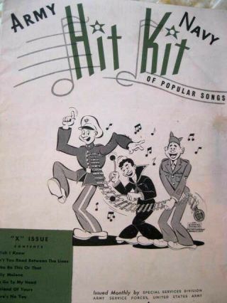 Vintage Sheet Music; 1945 Army Navy Hit Kit Not To Public Ex Cond
