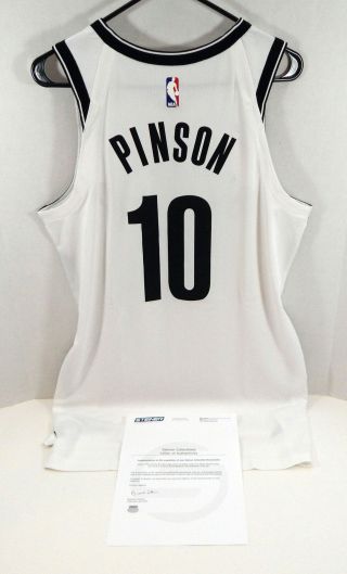 2018 - 19 Brooklyn Nets Theo Pinson 10 Game White Jersey Playoffs 76ers 2 G