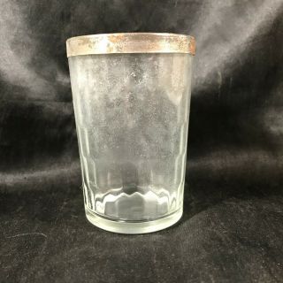 Vintage American Quality Snuff Jar With Tin Lid 1782 Optic Glass