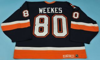 1999 - 2000 Kevin Weekes York Islanders Game Worn Jersey Blue Set 1 W